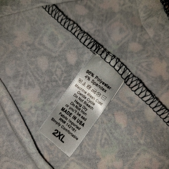 Lularoe 2XL Azure black with multicolored A line - Picture 5 of 8